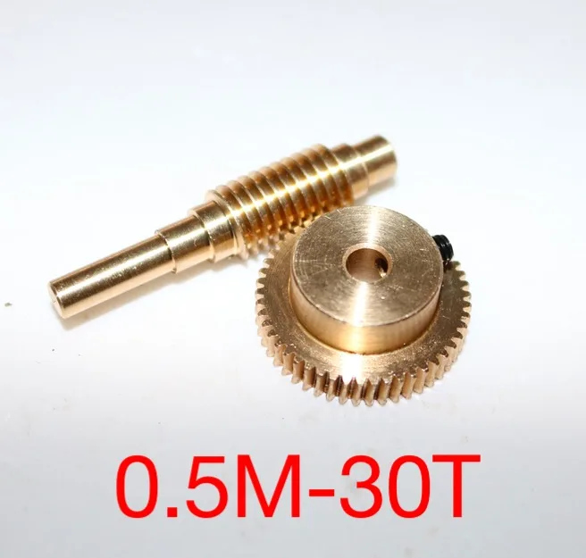 

0.5M-30T 1:30 Worm Rod and Worm Gear Wheel Reduction Ratio Motor Essential Combination-Outer Diameter:21.5mm Hole:4mm
