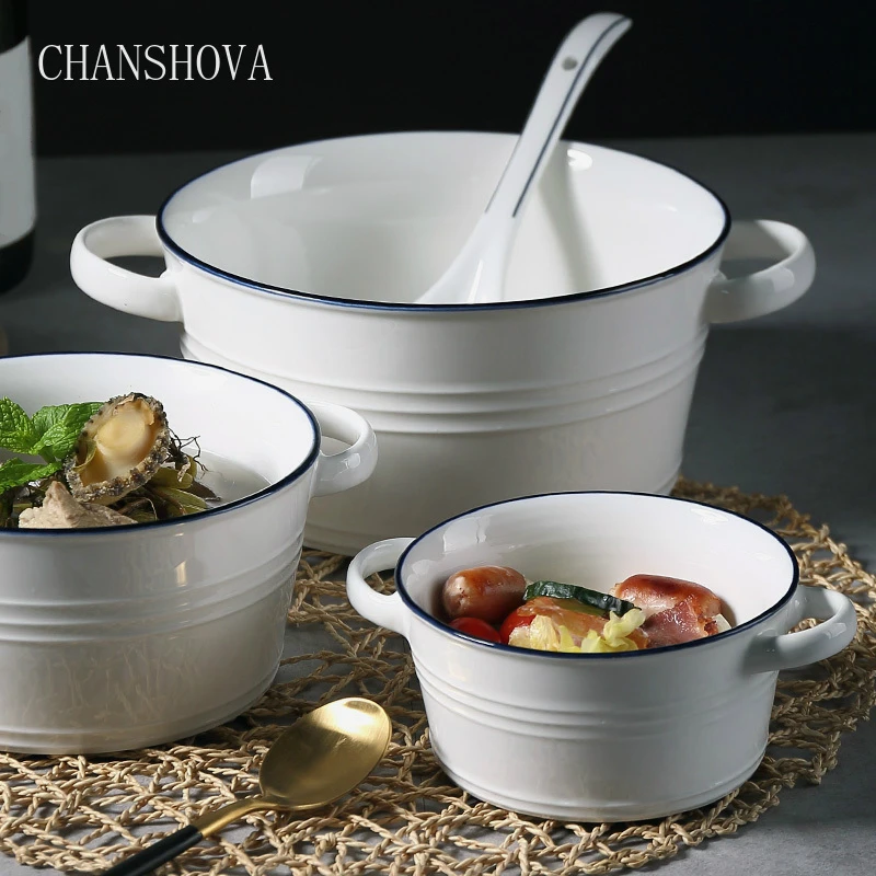 CHANSHOVA современные фарфоровые сервировочные миски высокой емкости с