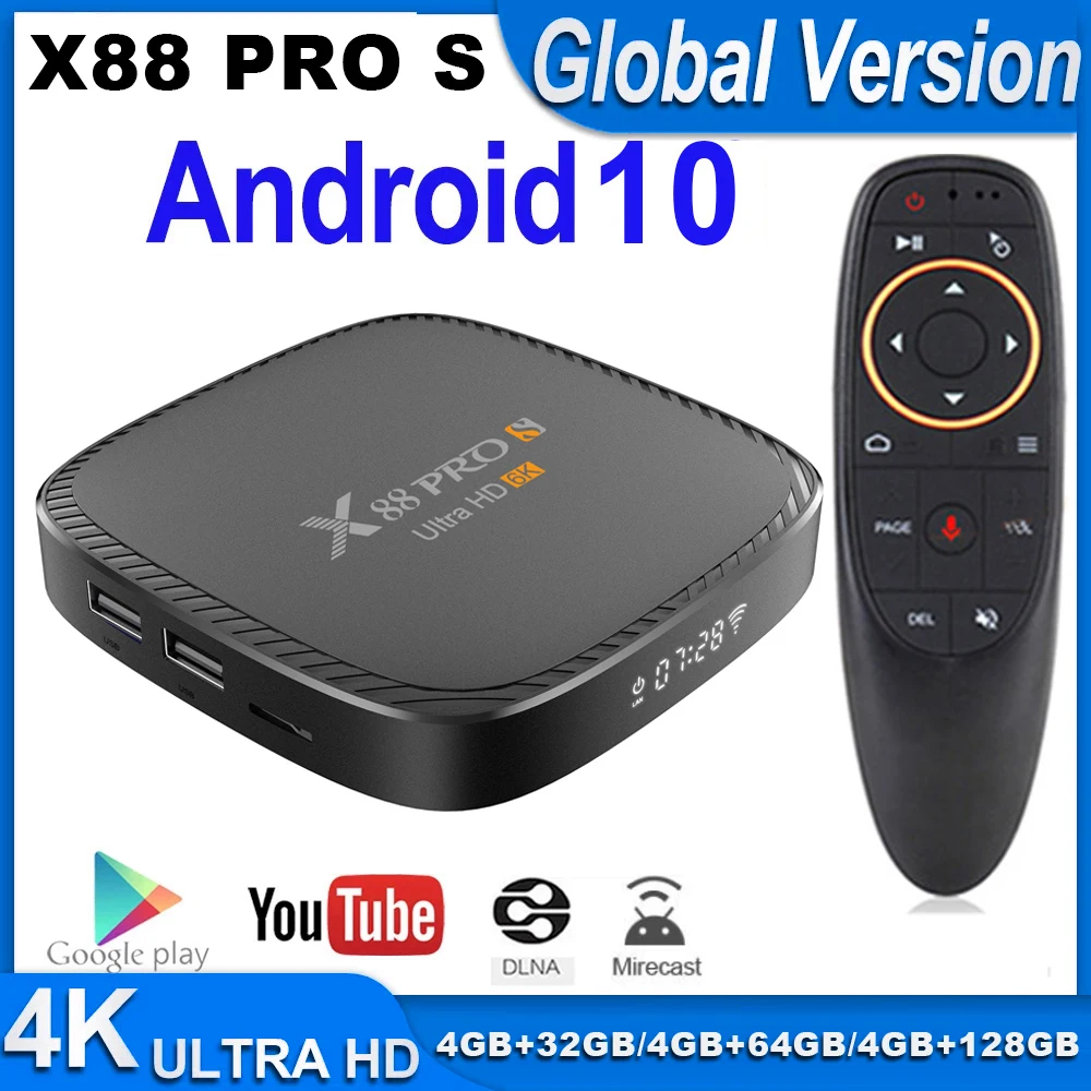 ТВ-приставка X88 PRO S на Android 4 + 128 ГБ Youtube 4K Netflix IP | Электроника