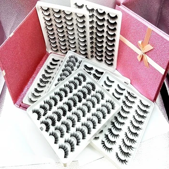 

NEW20 Pairs Eyelashs Natural long 3D Faux Mink Eyelashes Thick HandMade Full Strip Lashes Volume Soft Mink Lashes False Eyelashe