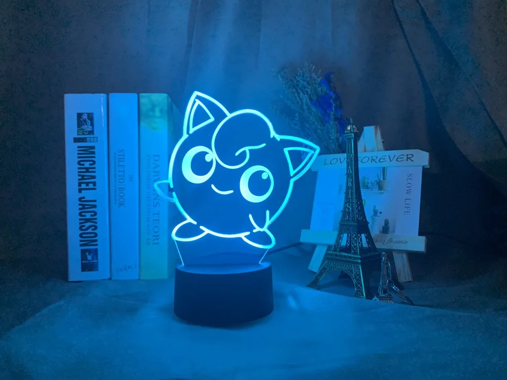 Pokemon Go милый Jigglypuff рисунок 3d СВЕТОДИОДНЫЙ Ночник светильник для девочек в общежитии Декор изменение цвета светодиодный светильник классный подарок на день рождения настольная лампа
