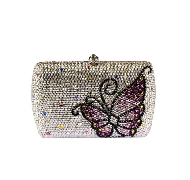 

Bee In Fly Luxury Hand Inlaid Drilling Evening Bag Butterfly Ladies Wedding Crystal Bag