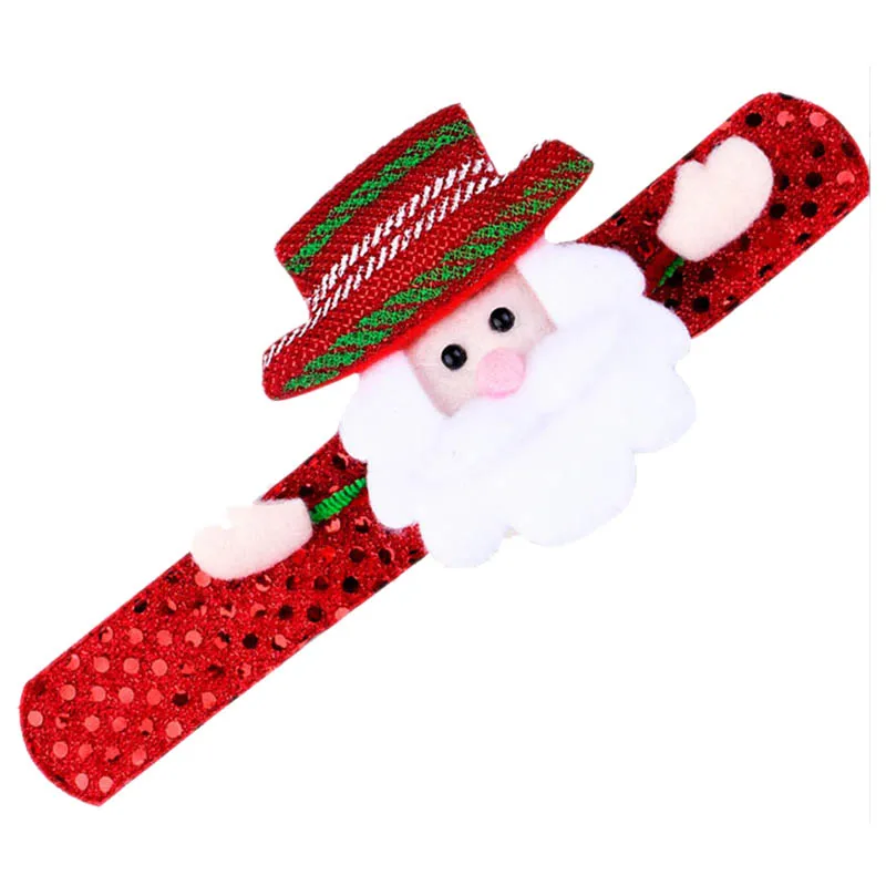 Red Santa Claus Светодиодный светильник, светящийся Рождественский светящийся браслет на запястье, Рождественский ослепительный игрушечный Рождественский Декор, орнамент - Цвет: Red Santa Claus