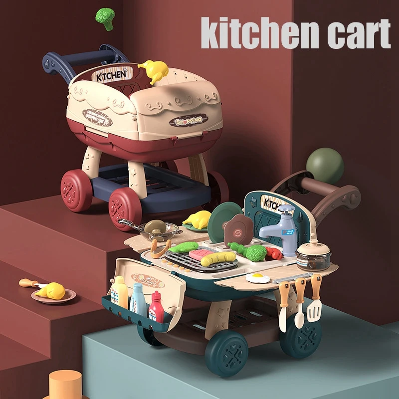 

Kids Pretend Kitchen Toy Role Play Shopping with Play Sink Light&Music