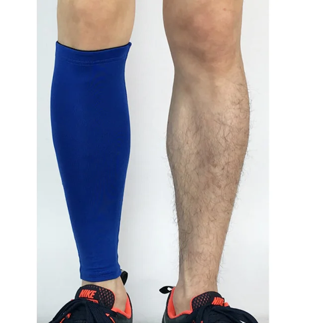 1 шт. спортивная защита голени дышащий рукав давления велоспорт футбол баскетбол колено без рукавов Защита от солнца УФ гетры для ног - Цвет: blue single