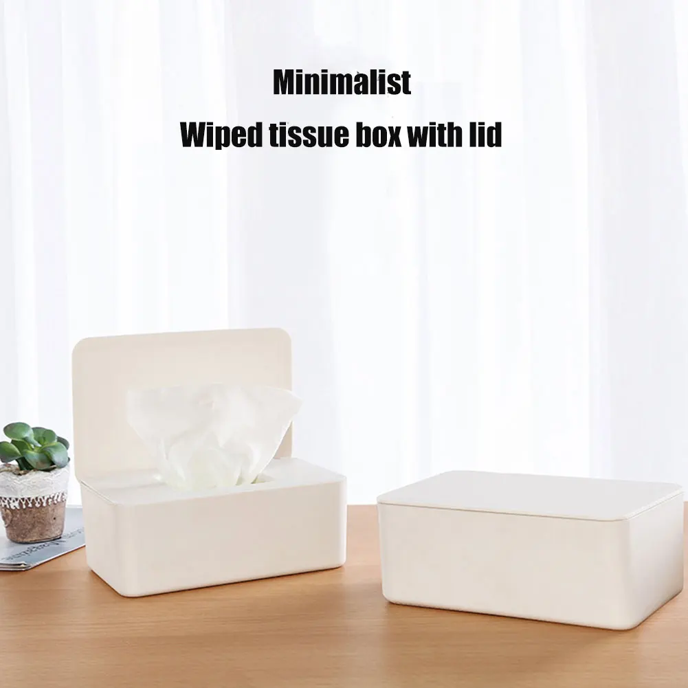 Hot Tissue Storage Box Case Wet Wipes Dispenser Holder with Lid for Home Office FQ-ing