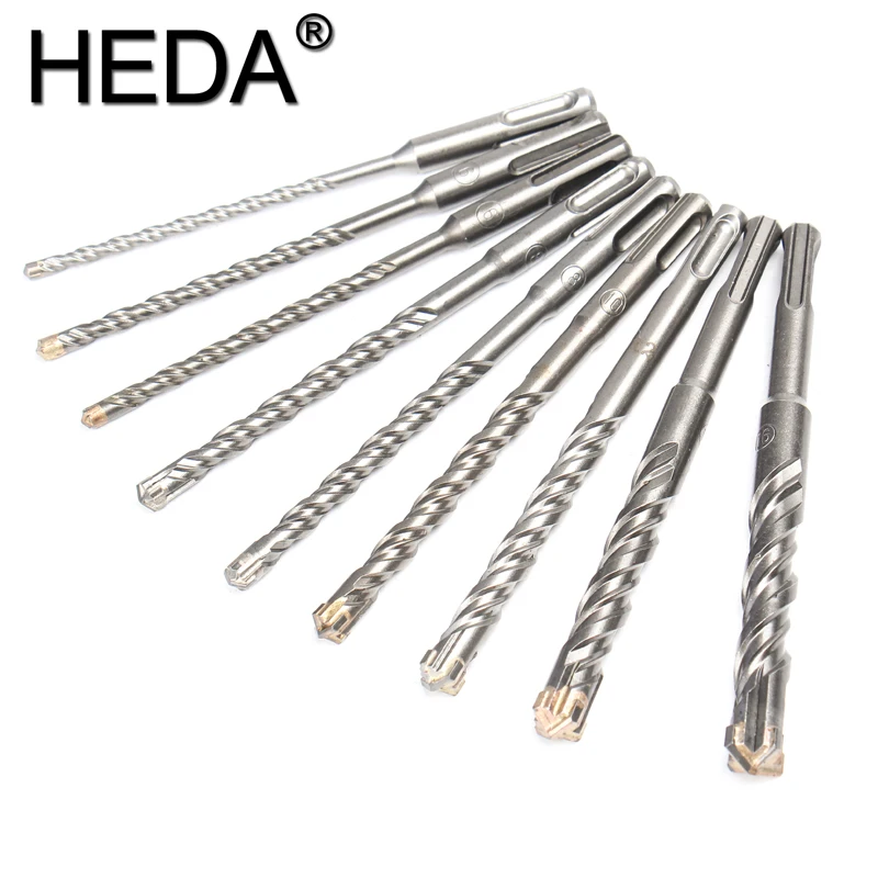 5-16mm 9Pcs SDS Plus Shank 160mm Electric Hammer Drill Bits Set Cross Type Tungsten Steel Alloy For Masonry Concrete Rock Stone round handle electric hammer drill bits 6 8 10 12 14 16 18 20mm cross type tungsten steel alloy for masonry concrete rock stone
