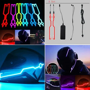 

New Motorcycle Helmet Light LED DIY Black Helmet LED Light Motorbike Safety Reflective Strip Modification
