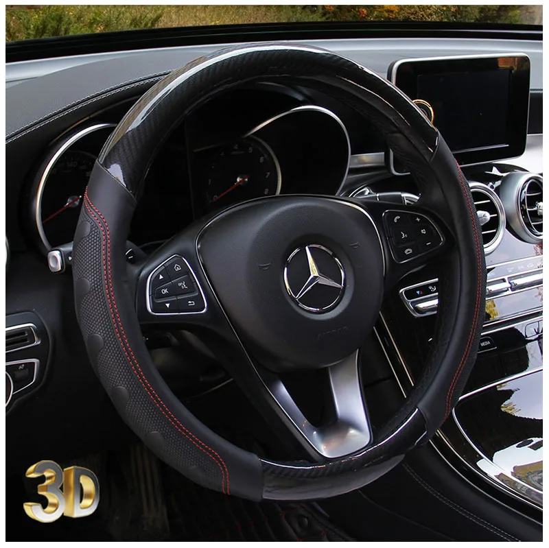 

Leather Steering Wheel Cover Suitable for Fu Rui Si Sharp Boundary ling jie Maverick Wing Bo Mondeo Four Seasons Grip Cover