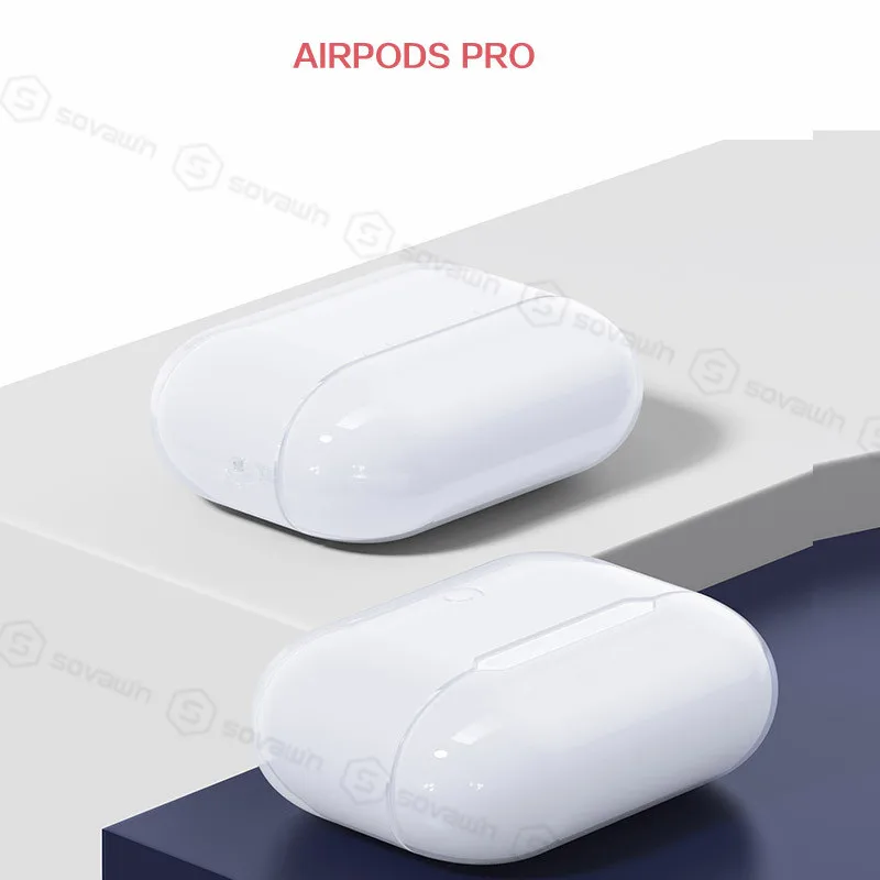 Ударопрочный чехол Sovawin для AirPods Pro с брелком, прозрачная bluetooth-гарнитура, коробка с брелком, чехол для гарнитуры