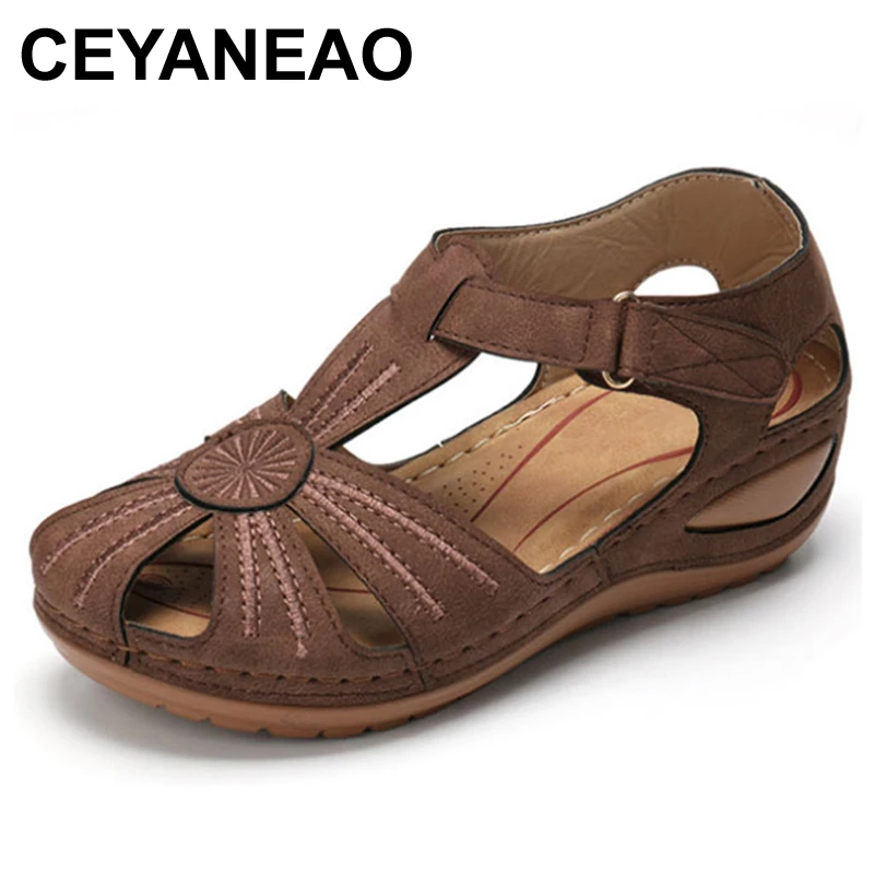 Женские сандалии ceyaneaoженские на платформе в римском стиле повседневные для