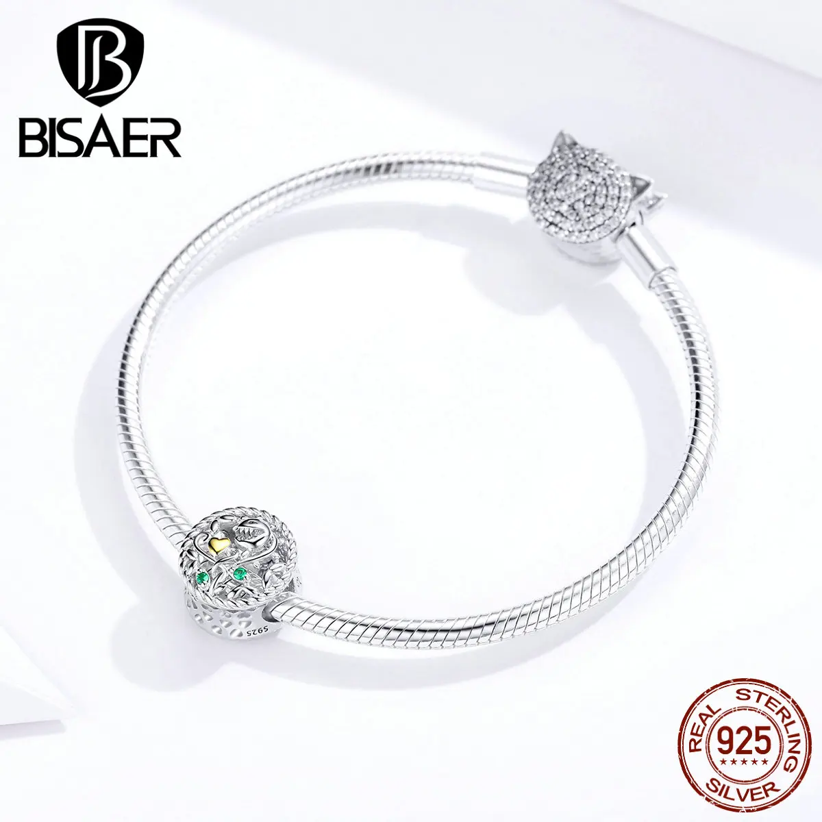 BISAER 925 пробы серебряные каннибалы подвески для женщин очаровательный браслет сделай сам Изготовление ювелирных изделий HVC106