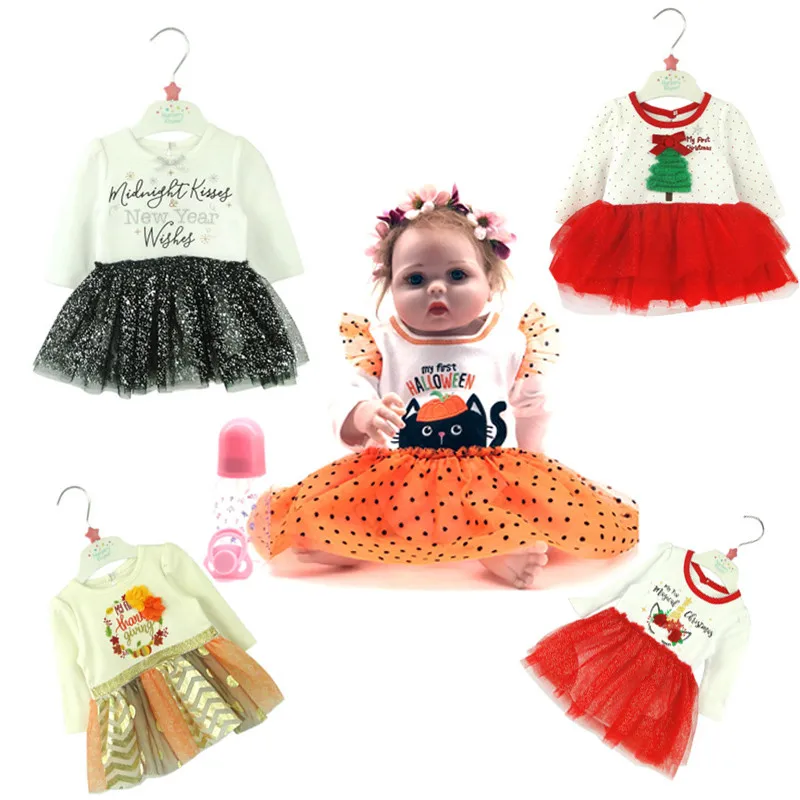 Новая мода в переменного тока 50-58 см Reborn Baby Doll Одежда Western Стиль платье 19-23 дюймов