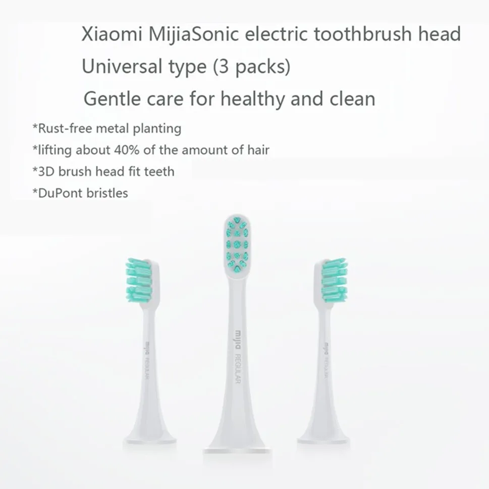 Белый Original Xiaomi Mini Electric Toothbrush Replacement Heads Sonicare Brush Heads- 3 Pack - Цвет: Белый
