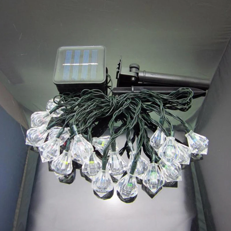 Forma de Diamante Energia da Lâmpada Natal para ao ar Solar String Luzes Fadas Guirlandas Solares Jardim Decoração Livre Led 6 solar led string luzes fadas guirlandas solares