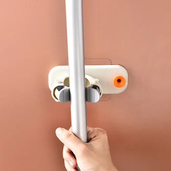 

2/4/6pcs Mop Broom Holder Wall Mounted Organizer Non-Slip Self Adhesive Storage Rack Hangers No Punch _WK