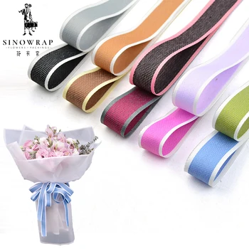 

SINOWRAP 25yard 25mm graceful color wholesale elegant striped fabric ribbon for fowler packing JF