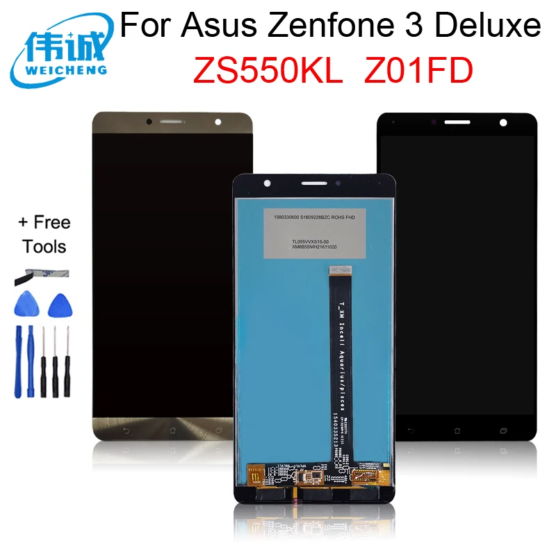 Для Asus Zenfone 3 Deluxe LCD ZS550KL ЖК-дисплей Сенсорная панель Z01FD Золотая сборка дигитайзер