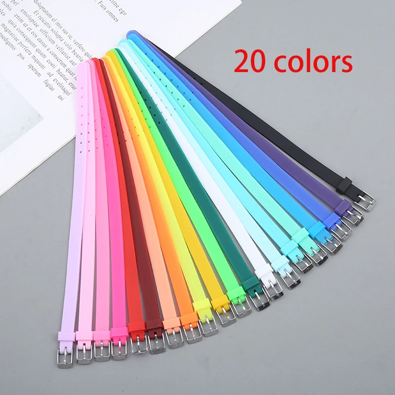

20 Kinds of Jelly Colors 8mm Professional Sports Silicone Hand Strap Waterproof Pro-service Material Solid Color No Words DIY