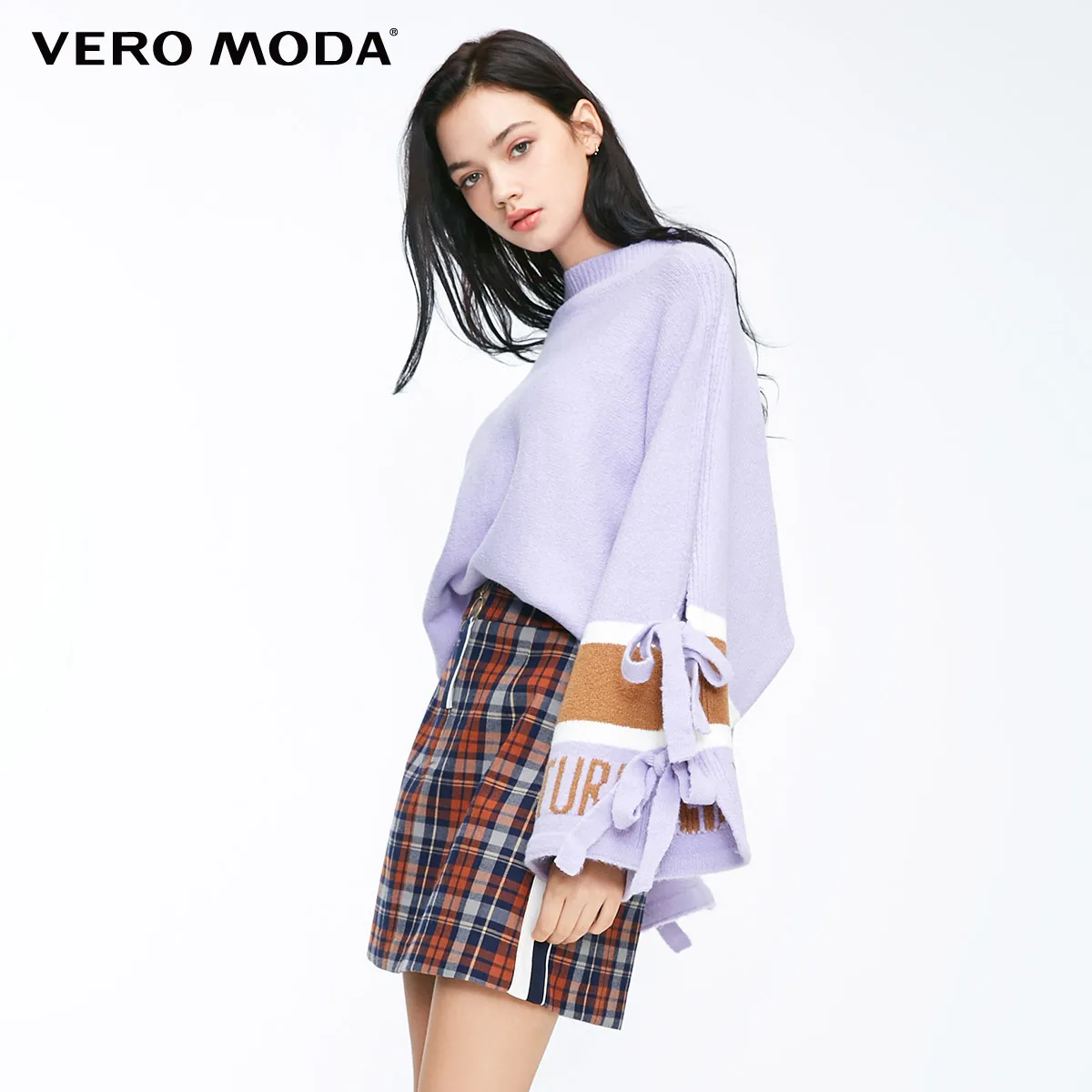 Ochird Vero Moda женский свитер на шнуровке с рукавами «летучая мышь» с надписями | 318325508 - Цвет: Ochird