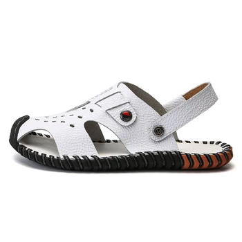 

heren de sandals erkek piel leather transpirables playa beach cuero 2020 masculino sandles genuine roman ritable men sandale v