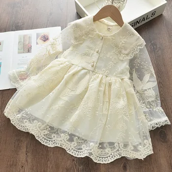 

Spring and Autumn Girl Dress 0-6 Years Old Lace Embroidered Princess Dress Flower Pearl Dress Girl Lace Princess Dress Dress