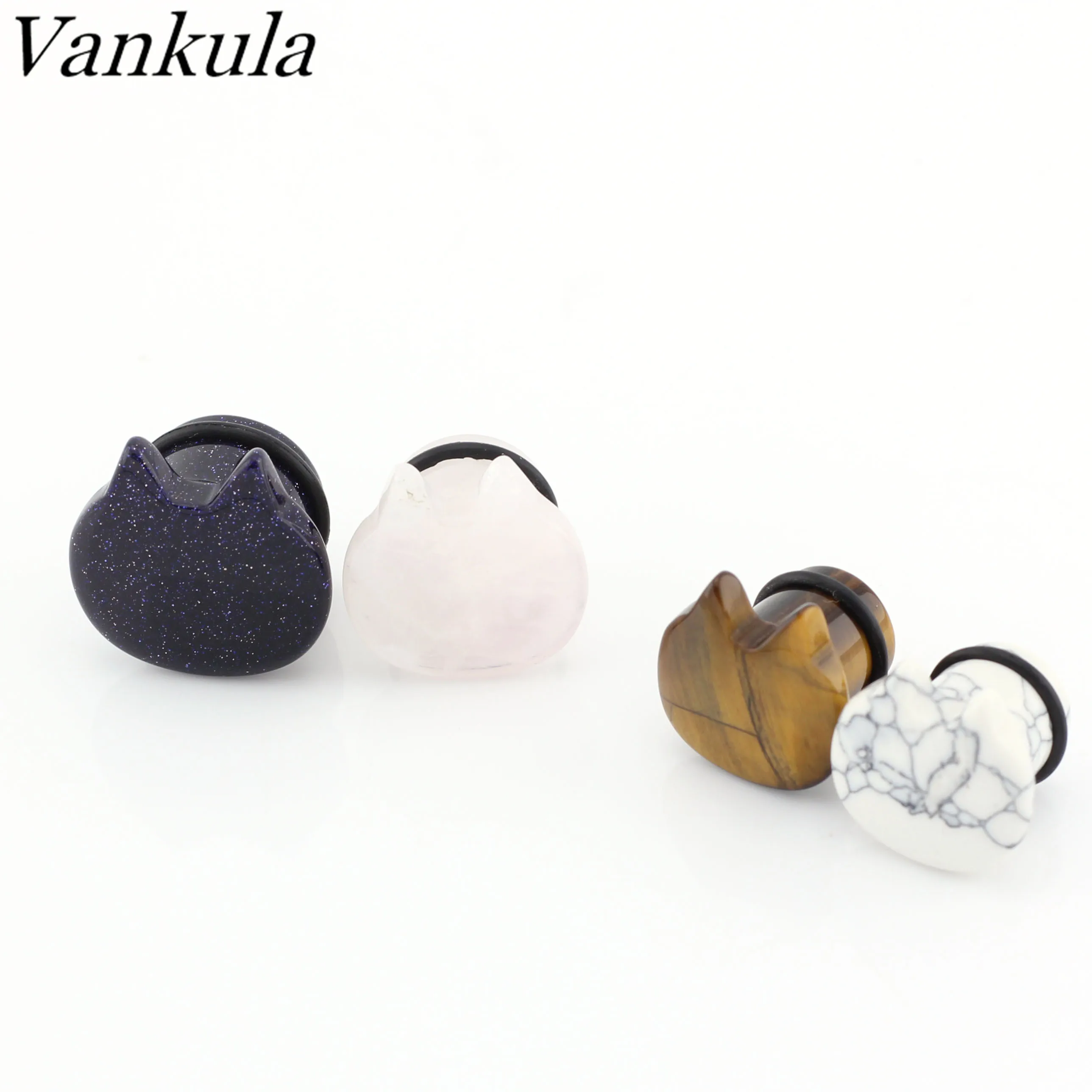 

Vankula New Arrival Ear Plug Tunnels The Cat Head Ear Plug Expander For Body Jewelry Stretching Pair Selling