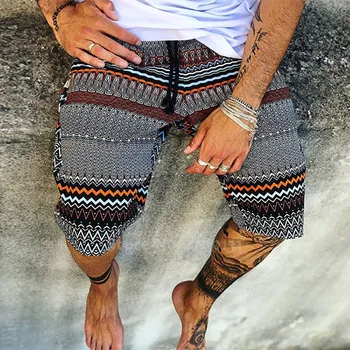 

Summer Beach Boho Print Fashion Men Shorts Carnival Party Outdoor Sport Loose Pants India Pakistan Casual Bottoms Africa Clothes