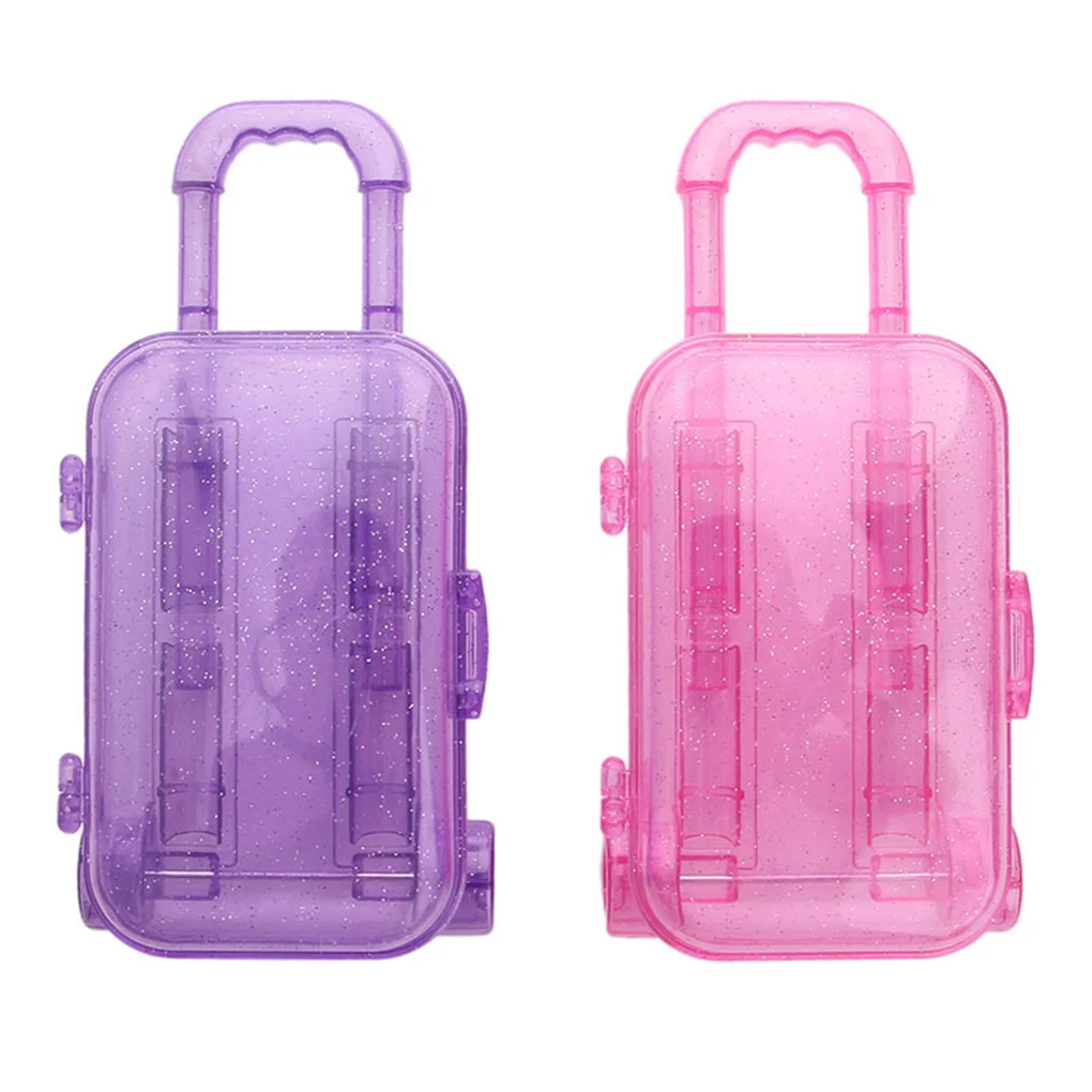 

Brand New 1PC Small Plastic 18-Inch Doll Luggage Case Travel Suitcase Trolley Doll Accessories Kids Toy