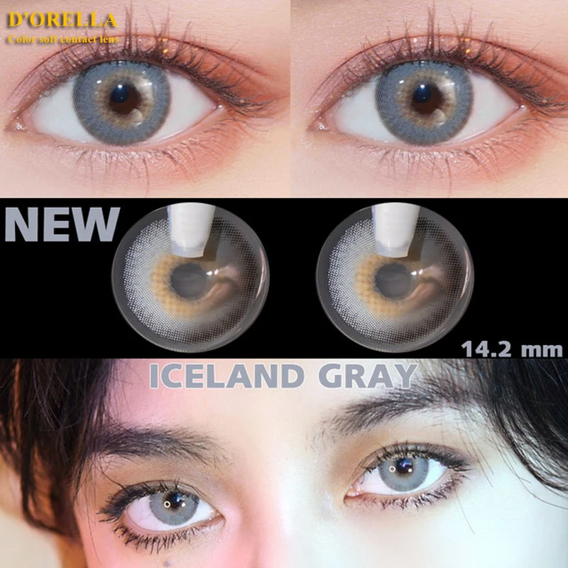 D orella-lentillas de colores para cosméticos para ojos, 1 par (2 uds)