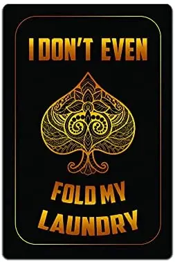 Tin Signs Poker Wall Decor - Metal Sign for Man Cave Bar Card Game Room 12 x 8 in. I Don't Even Fold My Laundry | Дом и сад