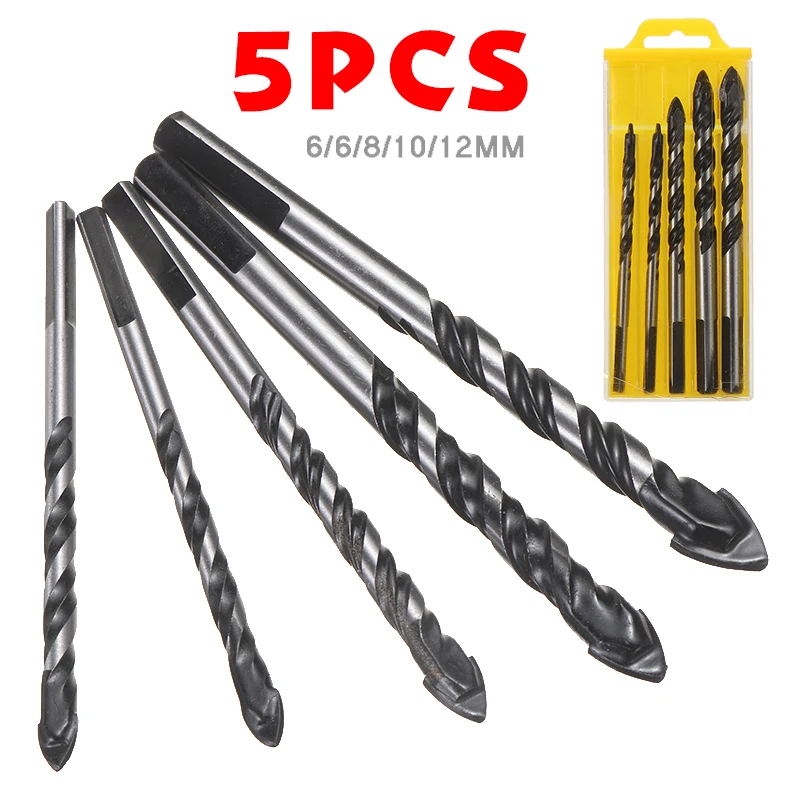 

5pcs Power Tools Diamond Drill Ceramic Glass Concrete Porcelain Punch Drill Bit Set 6/6/8/10/12mm Wall Hole Saw Drill
