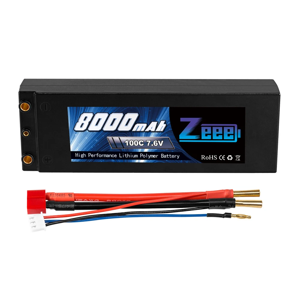 Zeee 7,6 V 8000mAh 100C Lipo аккумулятор жесткий чехол RC автомобильное зарядное устройство с 4 мм штепсельной вилкой RC Lipo батарея для грузовика багги