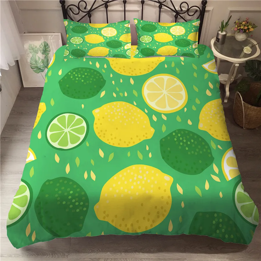 

A Bedding Set 3D Printed Duvet Cover Bed Set Lemon Home Textiles for Adults Bedclothes with Pillowcase #NM01