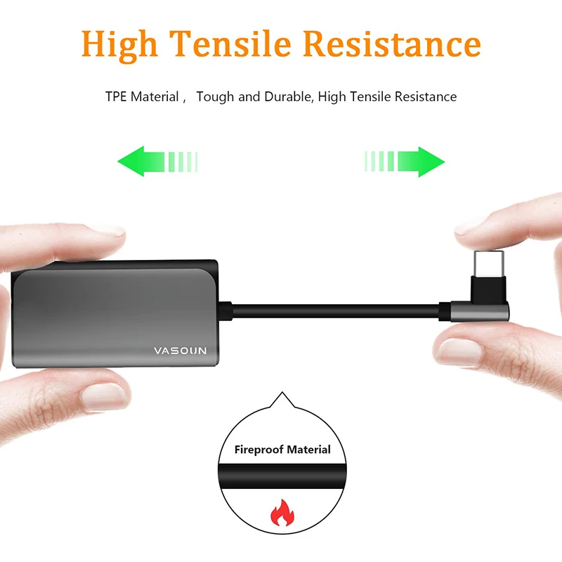 VASOUN Type C 3 5 Jack Earphone USB C to 3 5mm Headphone Adapter Fast Charge 2 in 1 AUX Audio Jack Adapter Cable Jack Converter
