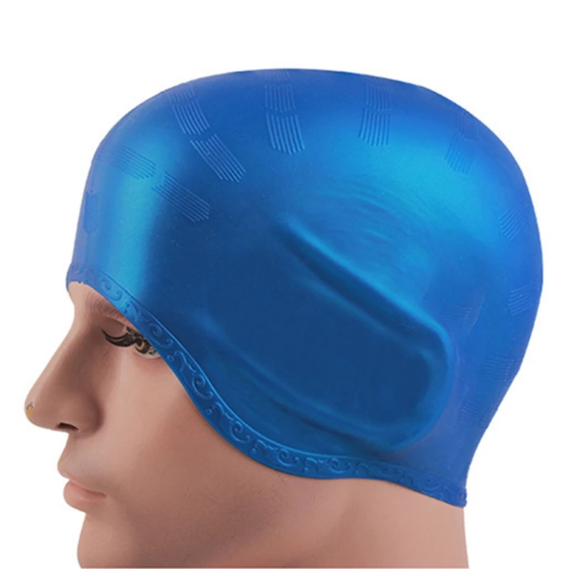 

Adults Swimming Caps Long Hair Waterproof Swim Pool Cap Ear Protect Summer Large Natacion Silicone Diving Hat