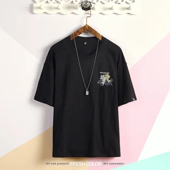 

Summer new women's street letter characters print loose short-sleeved T-shirt 22.21