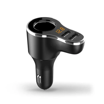 

DC12-24V Dual USB Car LCD Cigarette Lighter Socket Splitter Charger -Black