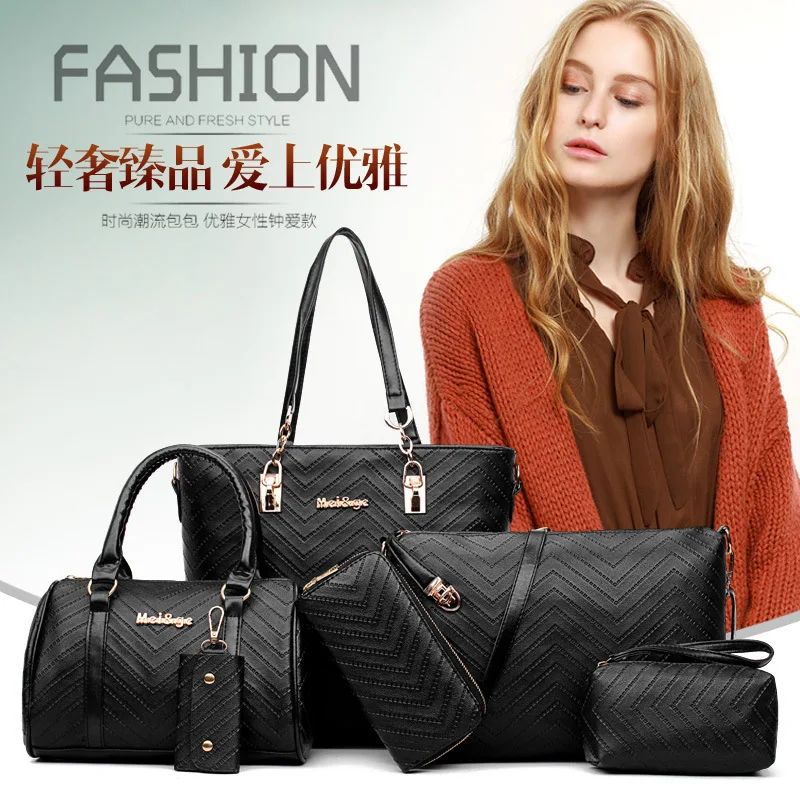 

New Single Shoulder Slant Handbag Six-piece Set for 2019 Women's Bag Wholesale 566