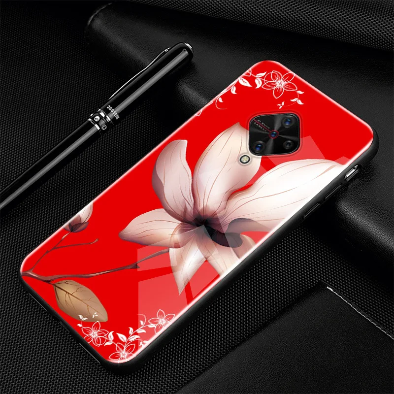 02 ДЛЯ vivo V17 чехол PC стеклянный чехол для телефона черный ТПУ бампер чехол для vivo V17 RU ЧЕХОЛ ДЛЯ vivo Y9S V 17 V1945A V1945 6,3" - Цвет: 02