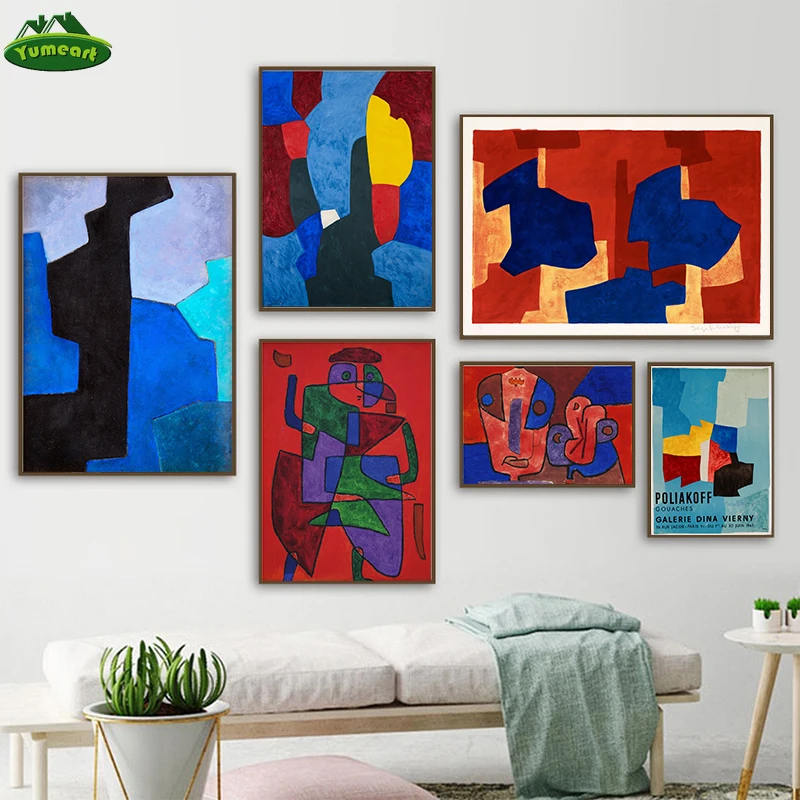 Знаменитый портрет Пикассо яркий цвет блоки холст искусство картина печатный