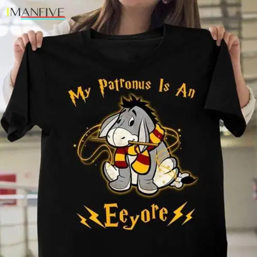 

My Patronus Is An Eeyore T Shirt Black Cotton Men Cartoon T Shirt Men Unisex New Fashion Tshirt Free Shipping Top Ajax