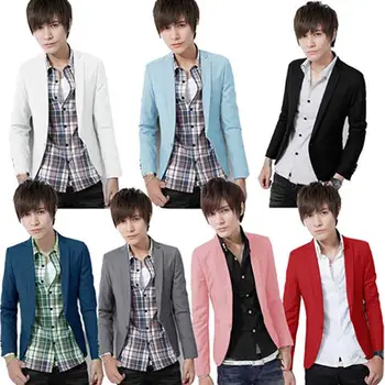 

Men 2020 Korean Style Men's Blazers and Jacket Solid Casual Suits Jacket пиджак мужской suit men terno