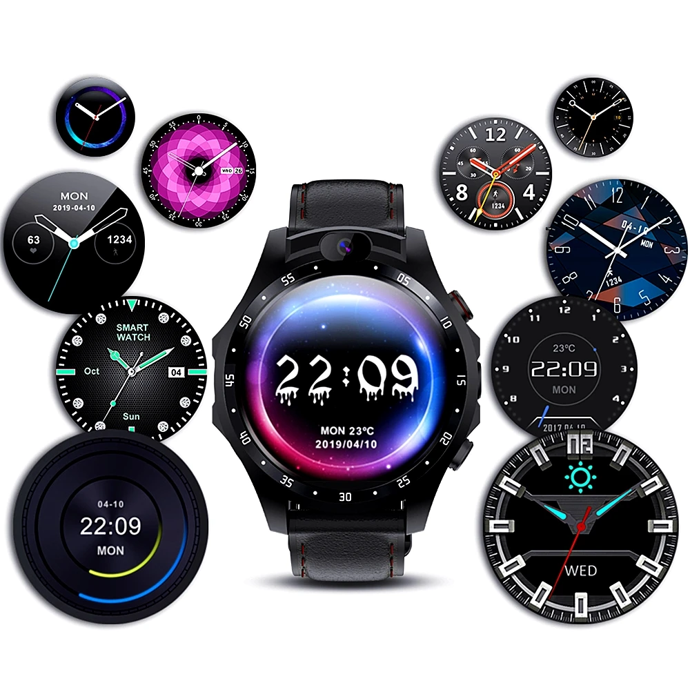 V9 4G Smart Watch 3GB+32GB Android 7.1 MTK6739 Quad Core Smartwatch Dual Camera 1.6 inch Heart Rate Monitor GPS Bluetooth Watch