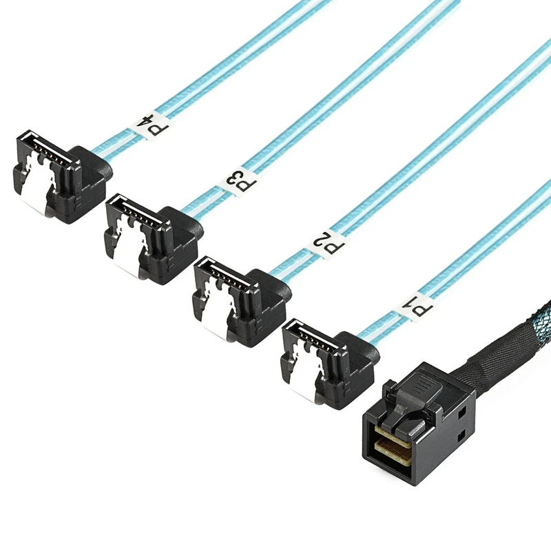 JABS Mini SAS интерфейс HD 36P SFF-8643 SATA 7Pinx4 90 градусов разъем литья под давлением жесткий диск кабель 1 м