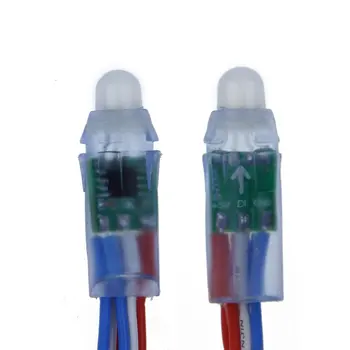 

WS2811 12mm Diffused Digital RGB LED Pixel Light Individually Addressable Module IP68 Waterproof DC 5V 50pcs/Set