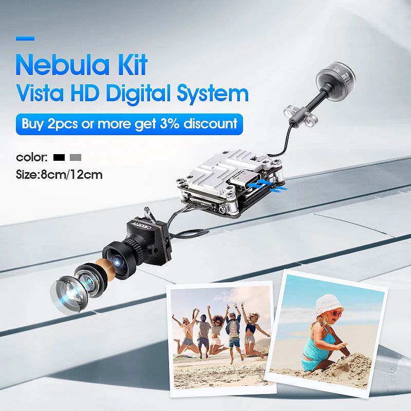 Caddx Nebula Nano Kit Vista HD цифровая система 5 8 ГГц VTX &amp 2 1 мм 150 ° 720P 60fps AIO FPV камера для