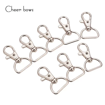 

Cheerbows 20pcs/pack Metal Carabiner Clip Swivel Trigger Dog Buckle KeyRing KeyHooks Retaining Ring DIY Craft Lobster Clasp