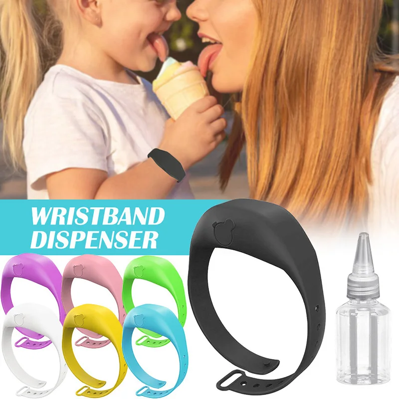 

1Set Adult Kids Hand Sanitizer Disinfectant Silicone Bracelet Wristband Wearable Wash Hand Sanitizing Dispenser Bracelets