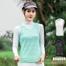 Женский жилет Гольф Костюмы женская летняя рубашка без рукавов кружевные дышащие, для активного отдыха и спорта Топы PGM